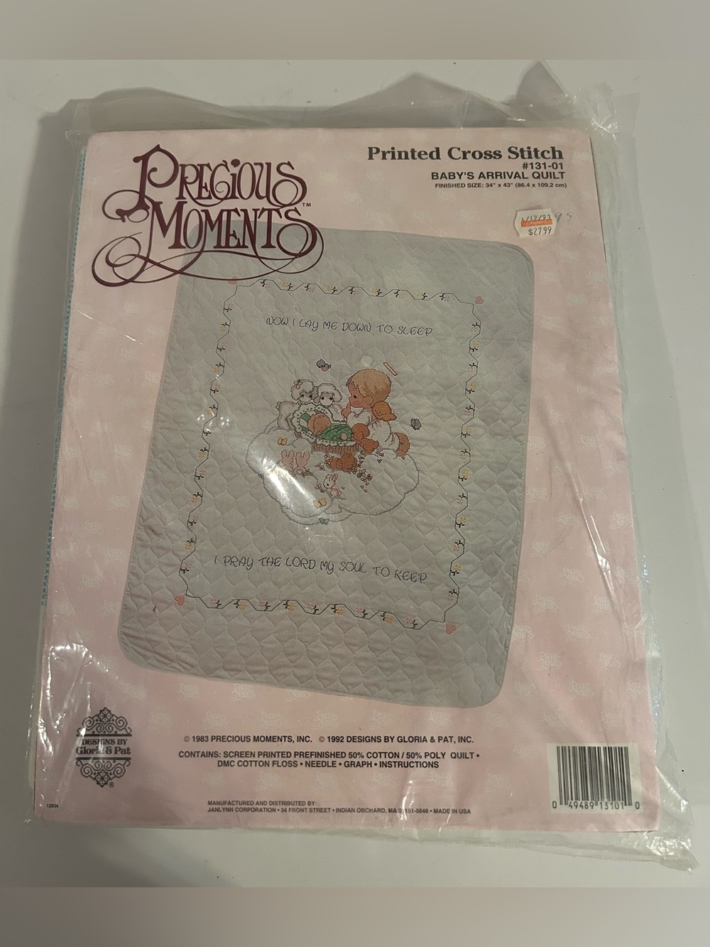 Precious Moments Babys Arrival Quilt Cross Stitch Kit Now I Lay Me Down to Sleep
